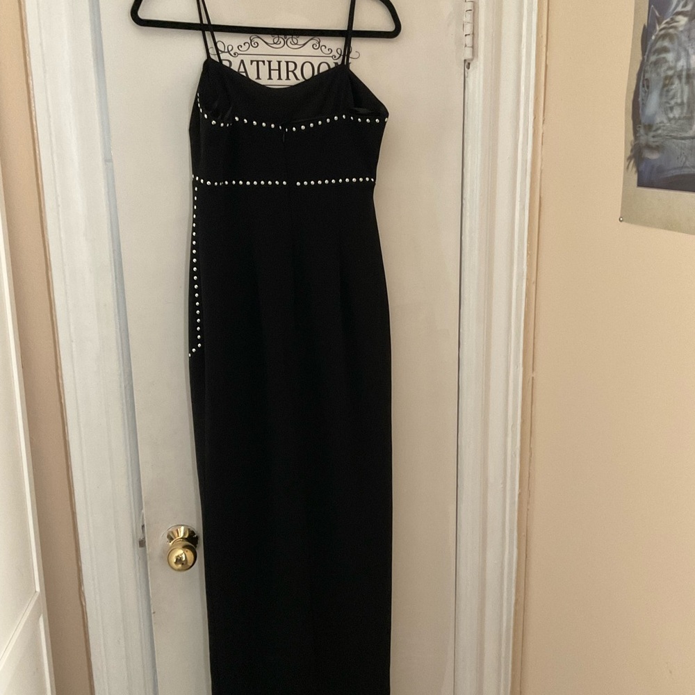 Classic Black Evening Dress with Stud Detail - Picture 3 of 6